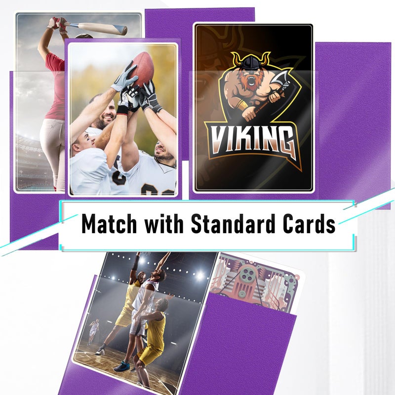 Kitoyz 500 Pcs Card Sleeves for Trading Card, Matte Card Sleeves Deck Card Protectors Compatible with Baseball Cards, Sports Cards, Game Cards (Purple) - Image 4